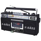 21159 Qfx Cassette To Converter And Radio Boombox Black 752454521159