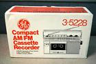 3-5228 Ge Vinta Compact Stereo Cassette Recorder Boom Box New Nib