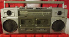 8822a Contec Vintage Boombox Band Radio Dual Cassette Recorder Large Model