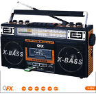 92589 Quantum Fx Portable Retro Boombox Radio Recorder Player Cassette Converter