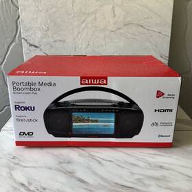 Aa7100 Aiwa Portable Media Boombox Hdmi Bluetooth Dvd/cd - Roku And Fire Tv Stick