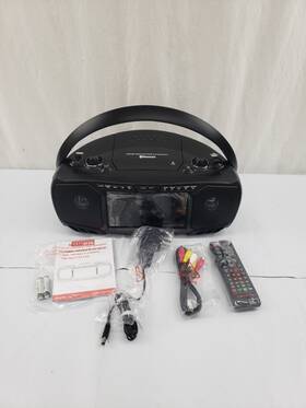 Ai7001-bk Aiwa For Parts Portable Bluetooth Boombox With 7 Inch Lcd Display Dvd/cd/mp3 -as Is