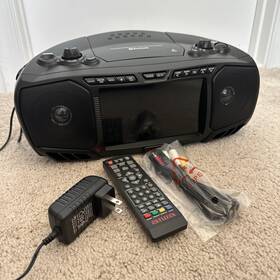Ai7001-blk Aiwa Portable Media Boombox - Radio/dvd Player With Bluetooth