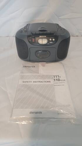 Aiwa Ca-dw111u Am/fm Cd Cassette Boombox Tested Working W Manual Vintage