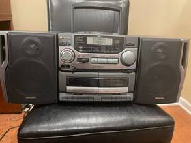 Ca-dw480u Aiwa Ca-dw430 Vintage 1997 Boombox Cd Am/fm Dual Cassette With Remote Works