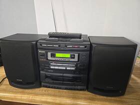 Ca-dw570mu Aiwa Portable Dual Cassette Cd Stereo Boombox