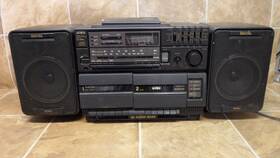 Ca-dw6u Aiwa Cd/dual Cassette/stereo System Speakers Am Fm - Radio Works Read