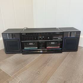 Ca-w80 Aiwa Vintage Boombox Am/fm Radio Dual Cassette Not Working Speakers