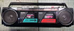 Cs-w220k Aiwa Double Stereo Cassette Recorder Cs-w220 Boombox Needs Work Am/fm Radio