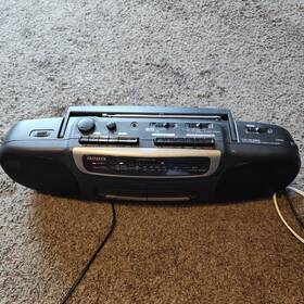 Cs-w320u Aiwa Cs-w330k Stereo Radio Twin Cassette Recorder Boom Box Works Great Tested