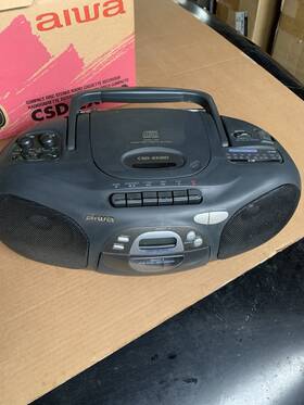 Csd-ex210 Aiwa Cd Stereo Radio Cassette Recorder With Cord Can Use Battery