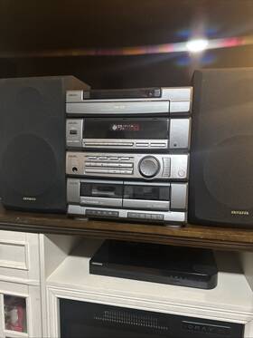 Cx-zr325 Aiwa Super T-bass Vintage Stereo 5-cd Dual Cassette Am/fm Tested Works