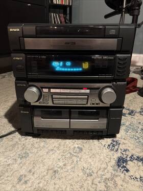 Cx-zvr55u Aiwa Vintage Cd/cassette/fm-am Radio Sound System Read Disc