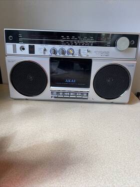 Aj-457 Akai Vintage Boombox Fu Ghettoblaster Very Rare 4 Band Stereo Cassette