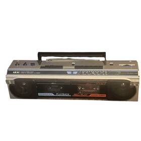 Akai Aj-w203fs Vintage Boombox 3 Band Stereo Radio Cassette Recorder For Parts