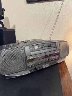 Aj-w311cd Akai Fully Tested Tape Dubbing Radio Cd Am Fm Portable See Video