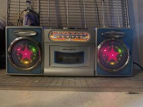 Ak-17 Akustic Vintage Boombox Discolite Radio Recorder Cassette Player No Vela