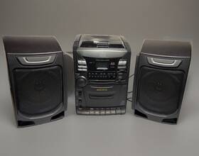 8681 Audiovox 1997 Cd Portable Stereo System Am/fm Cassette Detach Speakers