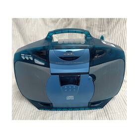 Ce220b Audiovox Blue Boombox Cd Player Stereo Cassette Recorder Am/fm Radio