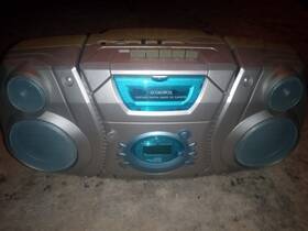 Ce305 Audiovox Vintage Boombox Cd Cassette Radio Detachable Speakers