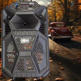 Pabt6035 Axess Bluetooth Portable Troly Party Speaker Led Lights With Front Panel Remote