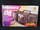 Az2600-17 Philips New Magnavox Portable Cd Mini Boombox System Dual Cassette