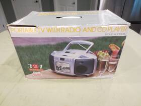 Vs8260003 Belk Home Accents Vintage Portable Tv / Am-fm Radio Cd Player Boom Box -tested