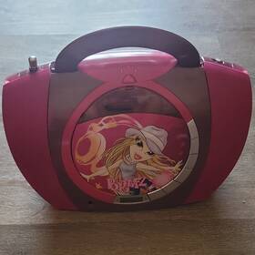 56017 Bratz Pink Purple Boombox Model Portable Stereo Cd Player With Handle