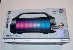 Brookstone 680079002688 Chroma Tone Wireless Led Boombox With Rotating Lights - Bnib