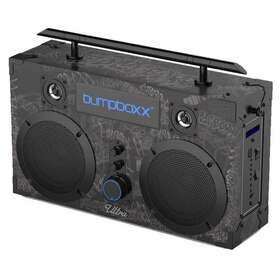Bumpboxx 850019579307 Ultra Black Graffiti Bluetooth Rechargeable 12hour Batt Boombox Speaker