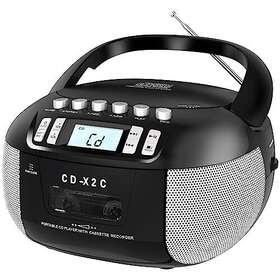 Bx-x2c Bxus Cd And Cassette Player Combo Boombox Portable With Am/fm Black
