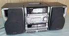 Ca-dw635 Aiwa Boombox Dual Cassette Cd Player Portable Stereo Tested