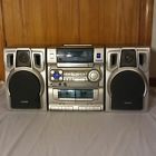 Ca-dw637u Aiwa Portable Stereo Boom Box Player With Two Cassette Deck