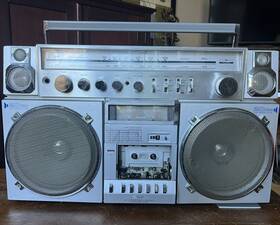 4583300010 Cariole Big Boombox Ghetto Blaster 80s Vtg Cassette Radio Needle Meter Read Post