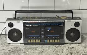 Scr-7500 Cec Vintage Boombox Stereo Radio Dual Cassette Recorder -very Rare