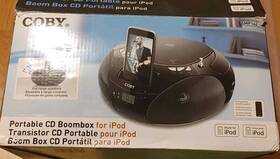 Csmp142 Coby Portable Cd Boombox For Ipod And Radio Tested In Original Box