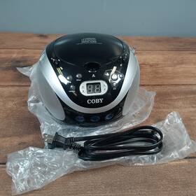 Cx-cd231 Coby Portable Am Fm Stereo Cd Player Boombox Black Silver