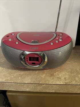 Cxcd2370 Coby Am Fm Portable Cd Boombox. Cxcd2370. Pink. Vtg. Power Cord Or 8c Batteries