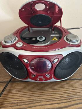 C0306015343 Craig Amfm Radio Compact Disk Cd Player Tested Working Model Red Blk