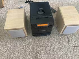 Hs1020 Craig Cd Casette Player Fm Radio Unit With 2 Speakers Vintage 1994