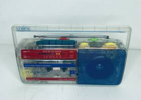 N-28st Cresta Transparent Portable Radio-cassette Recorder Very Rare Radio Works