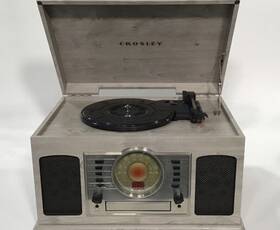 Cr7011a-gy Crosley Cr7011a Entertainment Center Bluetooth Am/fm Cd/cassette/record Player