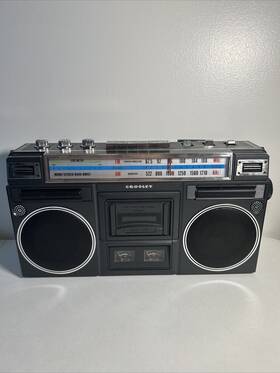 Ct201a-bk Crosley Retro Bluetooth Boombox Cassette Player With Am/fm Radio