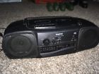 Cwm-5 Sanyo Vtg Cd Radio Cassette Recorder Player Boombox Black