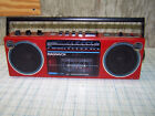 D8027-17l D8027 Magnavox Retro Red Radio Cassette Recorder Working