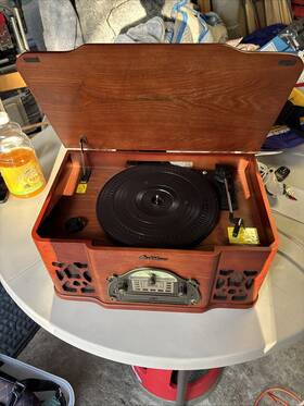 Ean0s502 Electrohome Wellington Revtro Stereo System With Turntable Cd Am/fm Radio - New