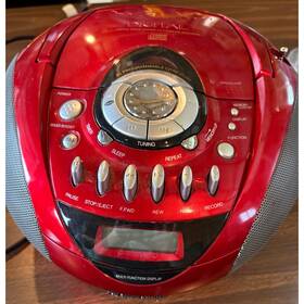 Cr6007 Emerson Vtg Portable Cd Player Radio Recorder Boombox 20 Memory Red