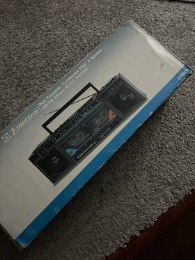 Ctr929 Emerson Portable Am Fm Stereo Radio Dual Cassette 4 Speaker