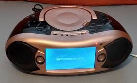 Edl-2870 Emerson 7 Inch Bluetooth Boombox Am/fm Radio Dvd Streaming Pink/ Tested
