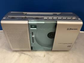 Pd5086 Emerson Portable Cd Player Am/fm Radio Boombox Silver Tested Read Descrip